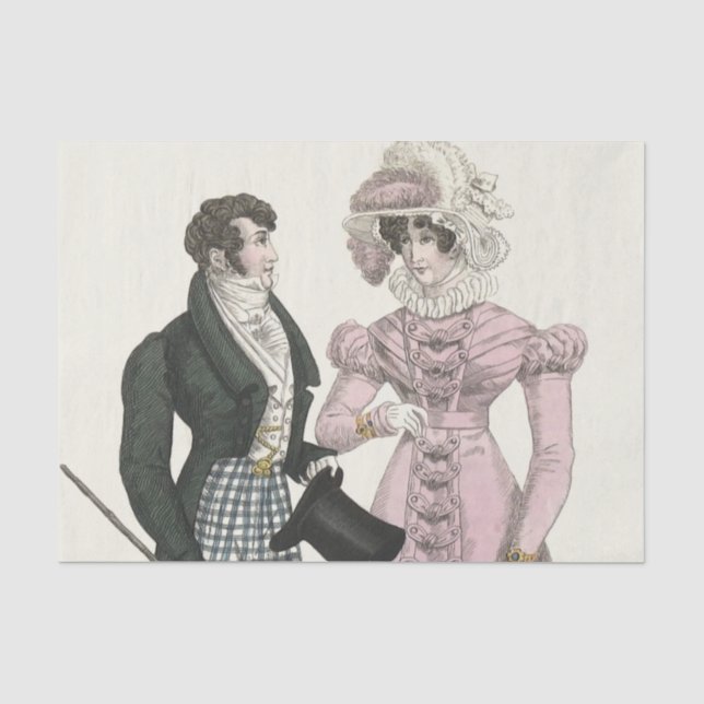 Papier Mousseline 1823 Antique Homme Mariage Femme Mode (Recto)