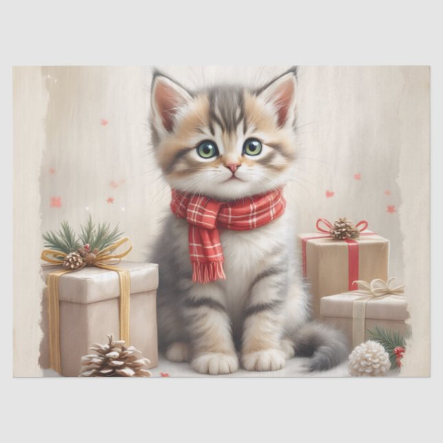 Papier Mousseline 18# Papier Tissu Noël Kitty (Recto)