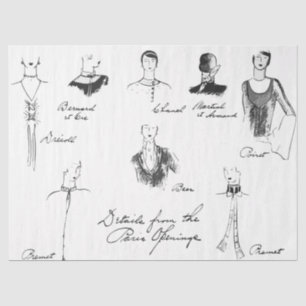 Papier Mousseline 1925 Mode française Tissus Paper