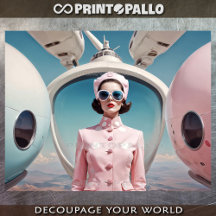 1950 rétro-futurisme femme émancipée en rose
