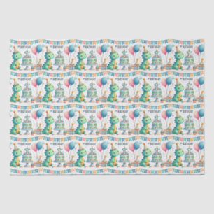 Papier Mousseline 1er anniversaire Dinosaur Dino Boy Aquarelle