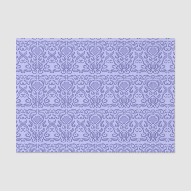 Papier Mousseline 2022 Périwinkle Blue Damask Old World (Recto)