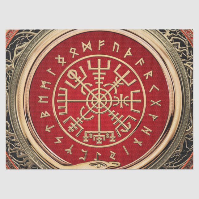 Papier Mousseline [220] Vegvisir - Viking Gold Magic Runic Compass (Recto)