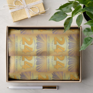 Papier Mousseline 24 ans Anniversaire de 12 étapes Golden Ray