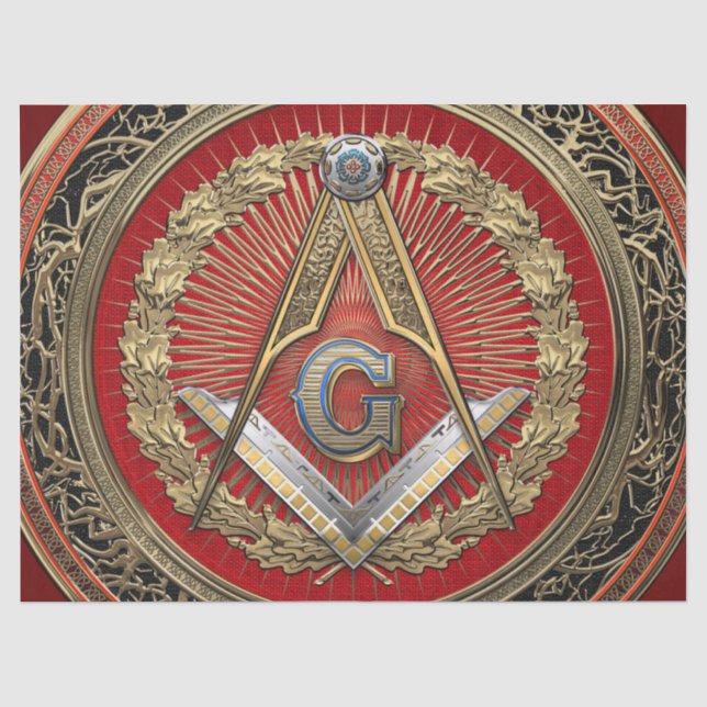 Papier Mousseline [300] Master Mason - Carré Or & Compas (Recto)