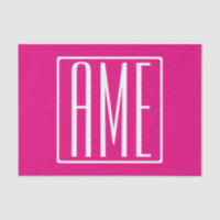 3 Initiales Monogramme | Blanc sur rose chaud