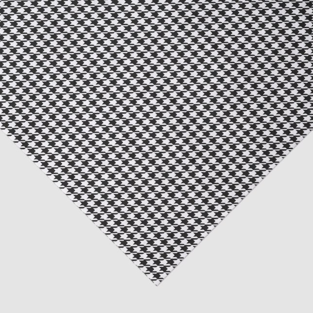 Papier Mousseline 3 Tissue Sheets, Black White Houndstooth Pattern (Détail)