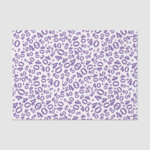 Papier Mousseline 40e anniversaire Motif du numéro aléatoire violet/