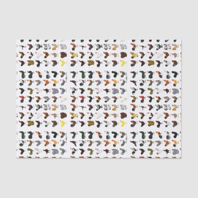 Papier Mousseline 49 coqs (Recto)