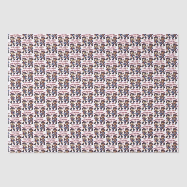 Papier Mousseline 4 juillet USA 250e anniversaire Semiquincentenaire (Recto)