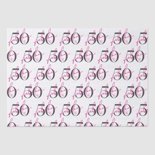 Papier Mousseline 50 et fabuleux 50e anniversaire rose vif (Recto)