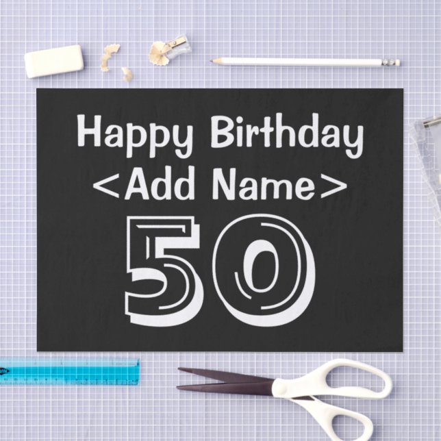 Papier Mousseline 50e anniversaire Thème Personnalisé Tissu Papier (Artisanat)
