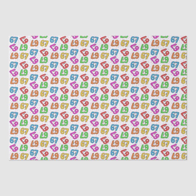 Papier Mousseline "67" Viral Confetti Tissue Paper (Recto)