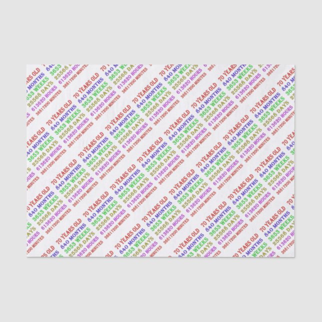 Papier Mousseline 70e anniversaire Jalons (Recto)