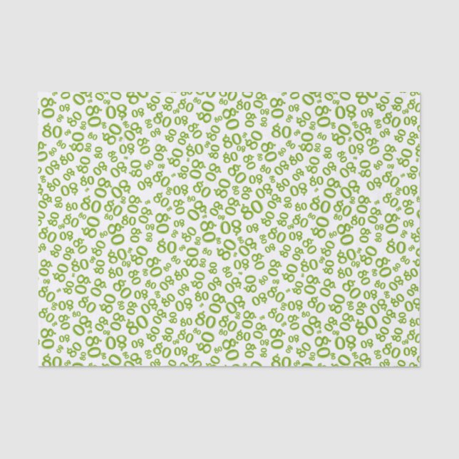Papier Mousseline 80e Motif du numéro aléatoire du parti Vert/Blanc (Recto)