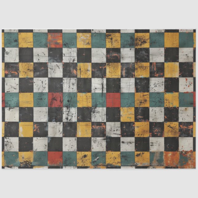 Papier Mousseline à damiers Confetti (Recto)