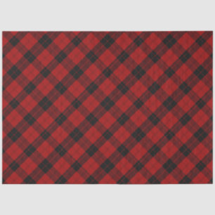 Papier Mousseline à damiers Noël Rouge Buffalo Plaid