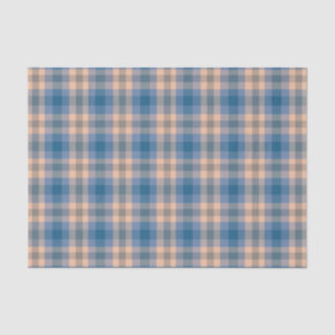 Papier Mousseline à damiers Plaid Beige Bleu Gris Et Pêche