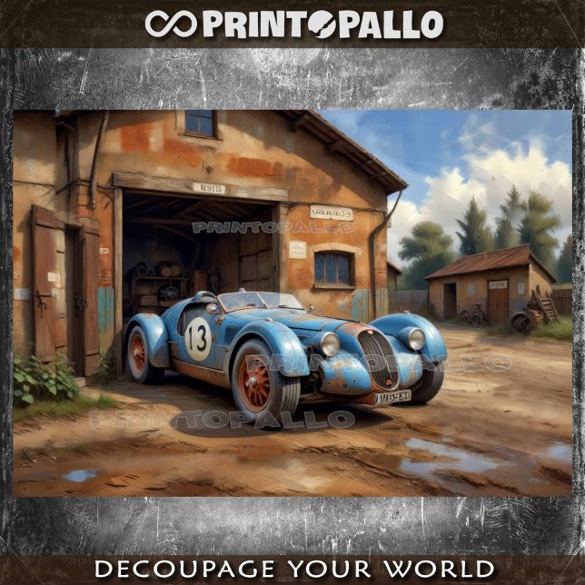 Papier Mousseline Abandonné voiture de course 1920 dans un garage ru (Créateur téléchargé)