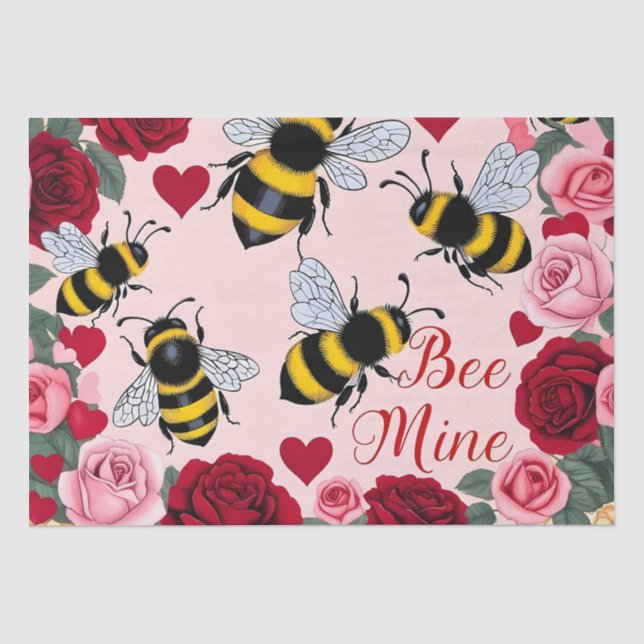 Papier Mousseline Abee Mine Love Buzz Design (Recto)