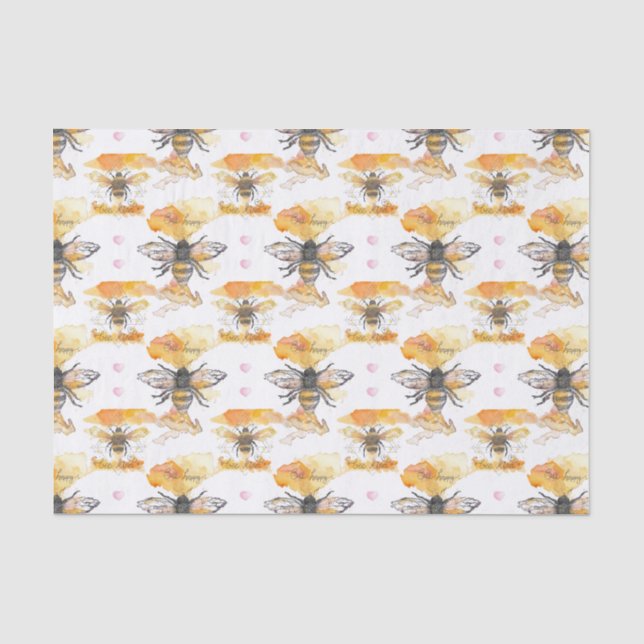 Papier Mousseline Abeille - Abeille heureuse (Recto)