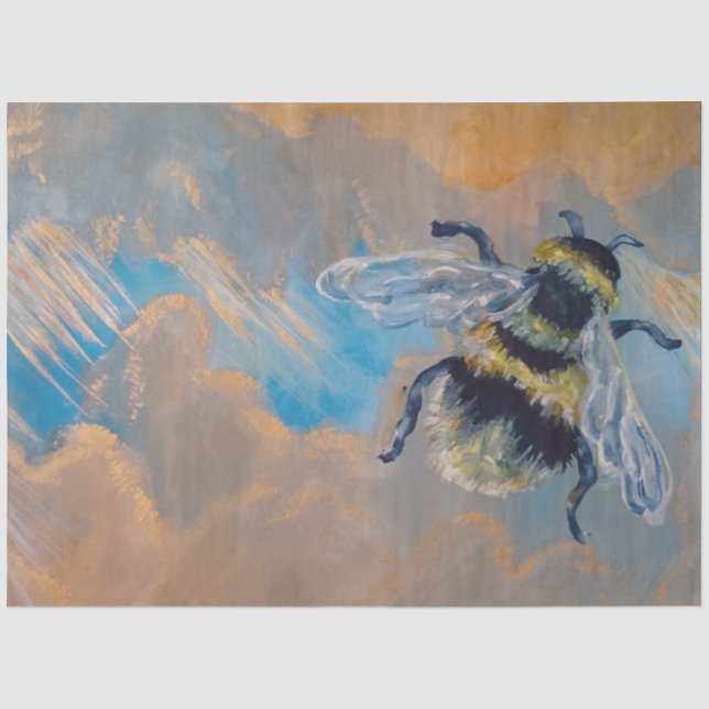 Papier Mousseline Abeille dans le ciel (Recto)