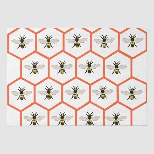 Papier Mousseline Abeille de miel apiculteur (Recto)