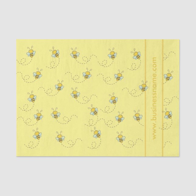 Papier Mousseline Abeille de miel illustrée (Recto)
