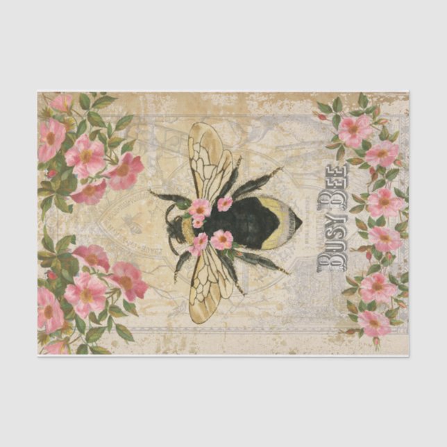 Papier Mousseline Abeille de printemps (Recto)