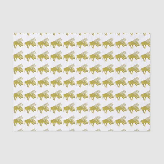 Papier Mousseline Abeille d'impression typographique (Recto)
