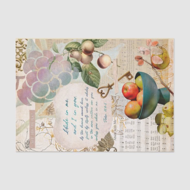 Papier Mousseline Abide in Me Fruitative Faith (Recto)