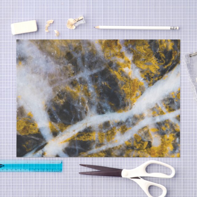 Papier Mousseline Abstract gold white lines rocky texture (Artisanat)