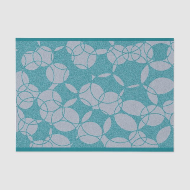 Papier Mousseline Abstract Teal Circles Pattern (Recto)