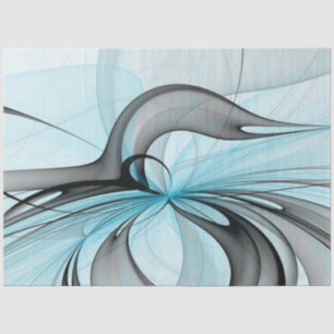 Papier Mousseline Abstrait Anthracite Gris Bleu Moderne Fractage Art