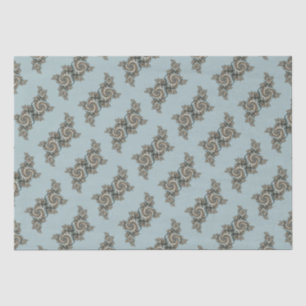 Papier Mousseline Abstrait Beige clair Bleu Fractal Art Spirales