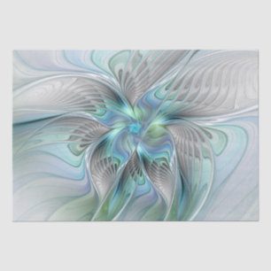 Papier Mousseline Abstrait Bleu Vert Papillon Imaginaire Fractal Art