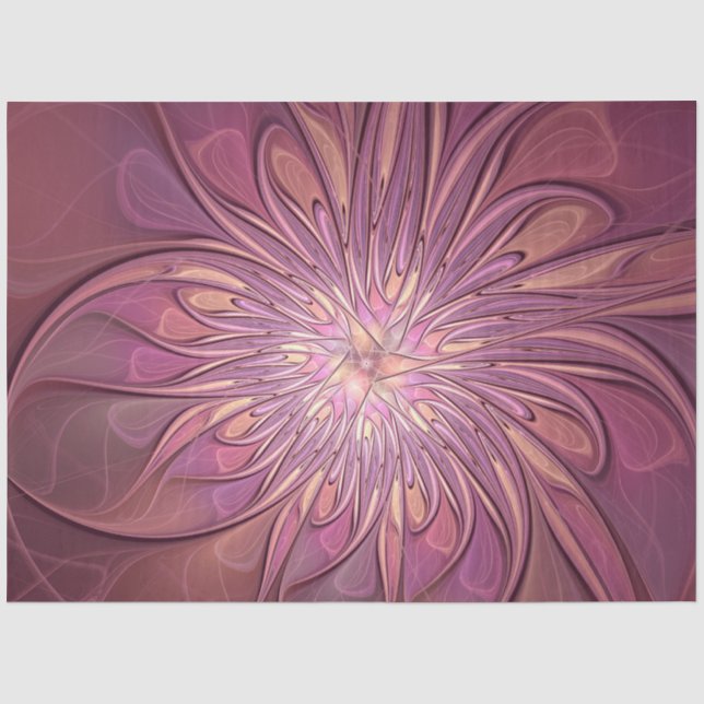 Papier Mousseline Abstrait Floral Fractal Art Berry couleurs (Recto)