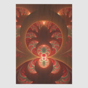 Papier Mousseline Abstrait lumineux rouge orange moderne Fractal