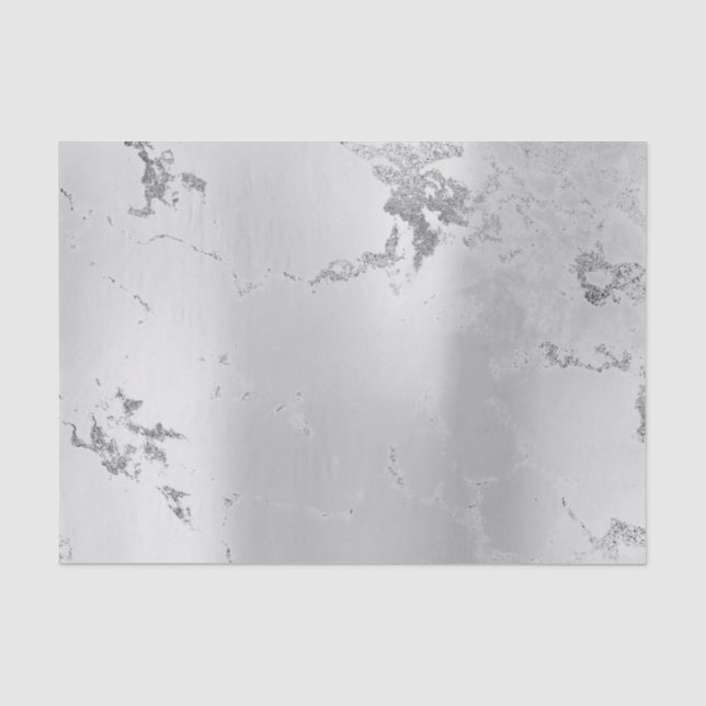 Papier Mousseline Abstrait minimal gris argenté en marbre métallique (Recto)