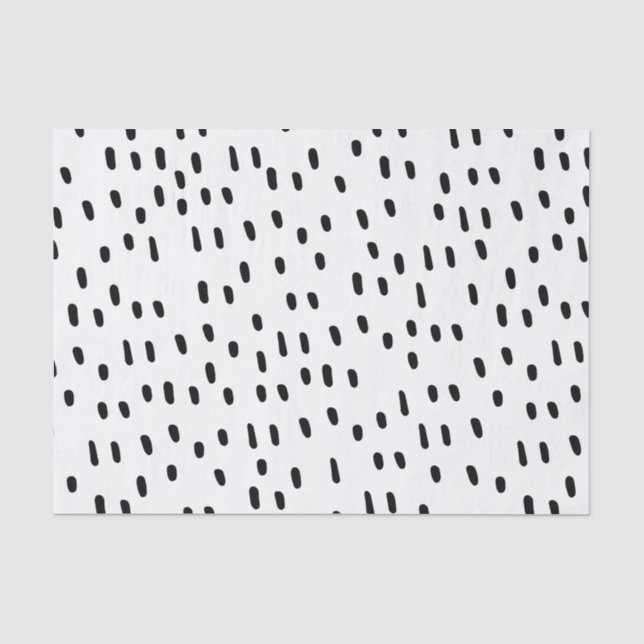 Papier Mousseline Abstrait moderne noir & blanc Motif de point tenda (Recto)