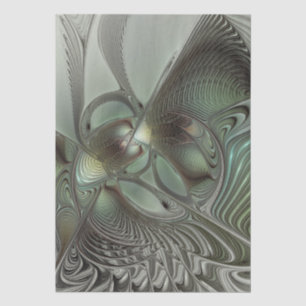 Papier Mousseline Abstrait Olive Sage Green Grey Fractal Art Imagina