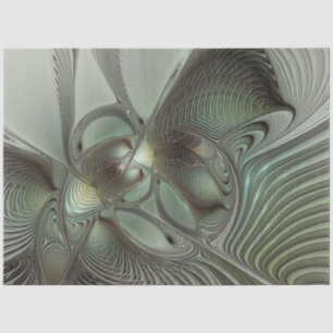 Papier Mousseline Abstrait Olive Sage Green Grey Fractal Art Imagina