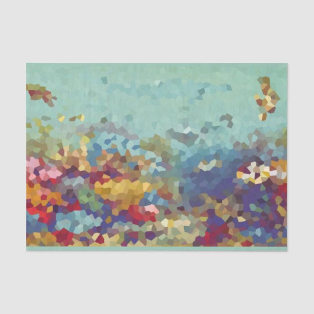 Papier Mousseline Abstrait Sous La Mer (Recto)