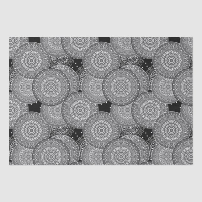 Papier Mousseline Abstraits cercles géométriques modernes formes ron (Recto)