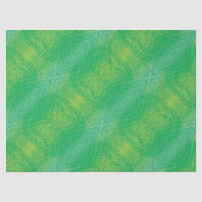 Papier Mousseline Acceptation | Médaillons de saumons jaunes bleus (Recto)