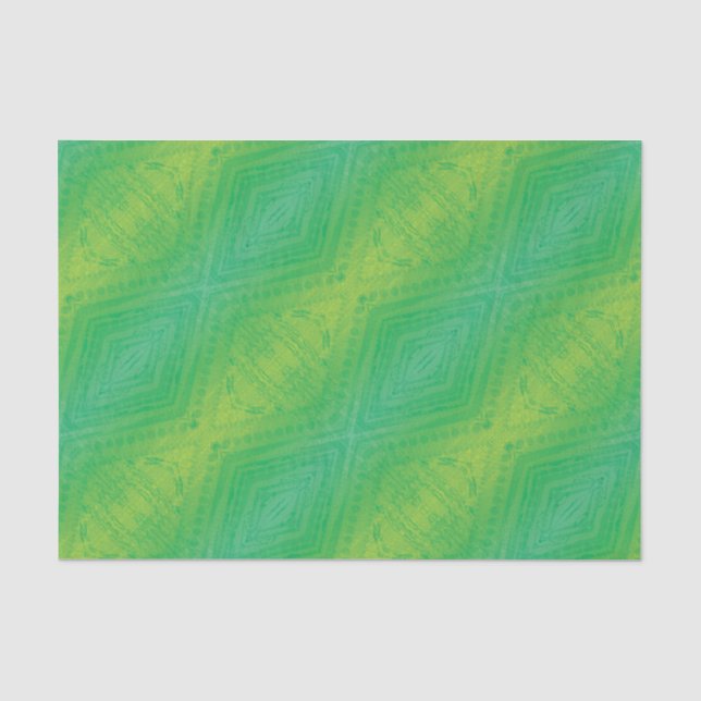Papier Mousseline Acceptation | Motif de Shibori jaune bleu (Recto)