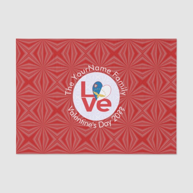 Papier Mousseline Açores Red LOVE Drapeau personnalisé (Recto)