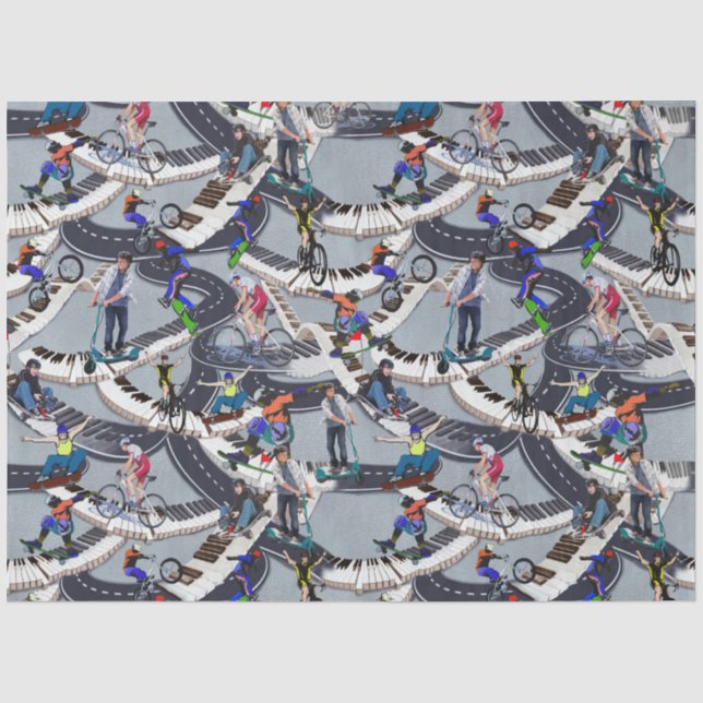 Papier Mousseline Activités de plein air sur skateboards (Recto)