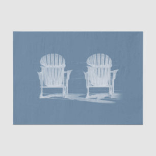 Papier Mousseline Adirondack Chaises De Plage Bleu Clair Blanc Rusti