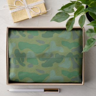 Papier Mousseline Ado Motif de Camo vert papier de tissus